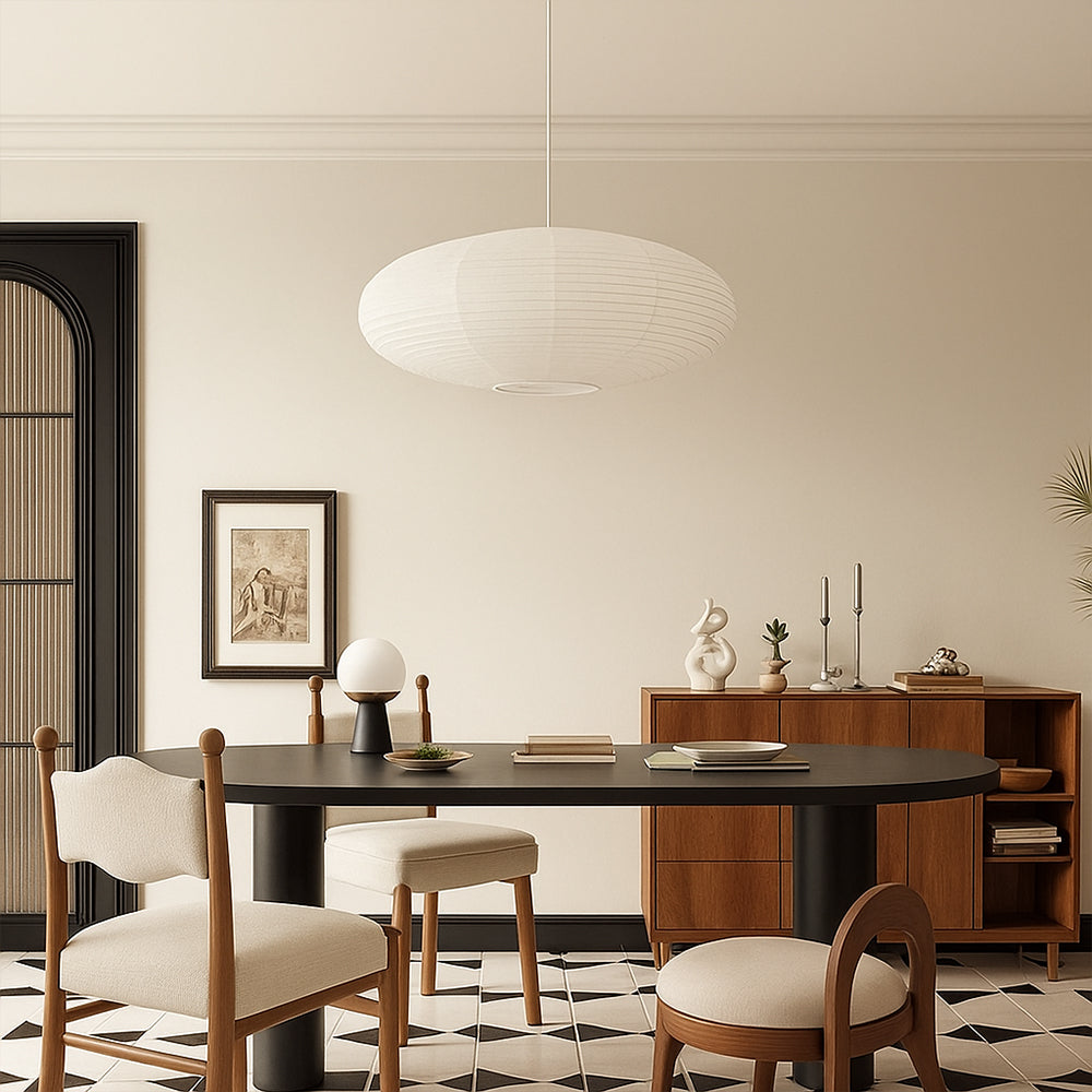 Paper Shade Pendant Light E27 Wabi Sabi for Dining Rooms
