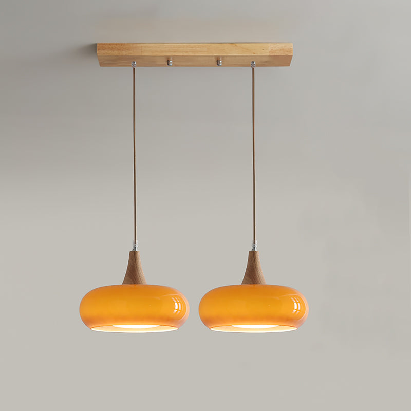 Glass Pendant Light Glossy Dome Shade Hanging Light