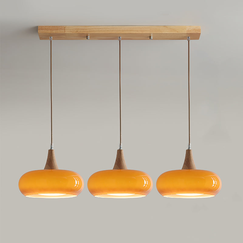 Glass Pendant Light Glossy Dome Shade Hanging Light