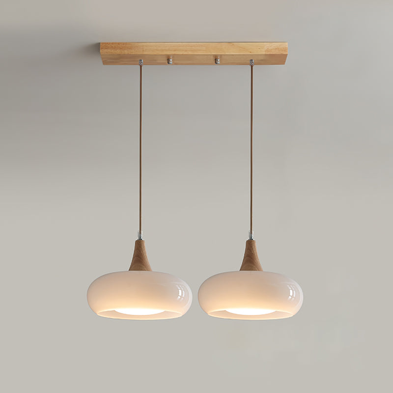 Glass Pendant Light Glossy Dome Shade Hanging Light