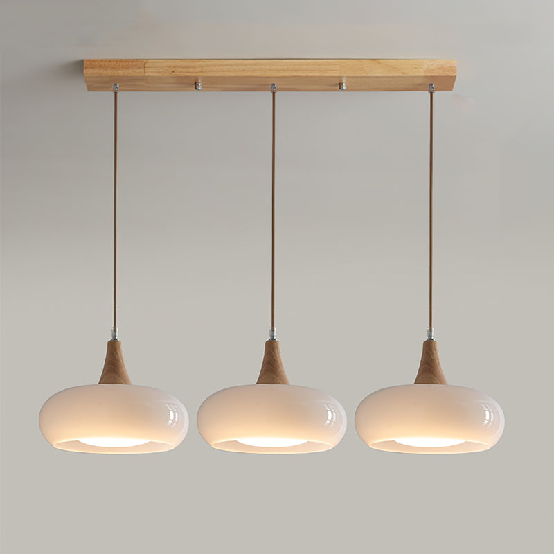 Glass Pendant Light Glossy Dome Shade Hanging Light