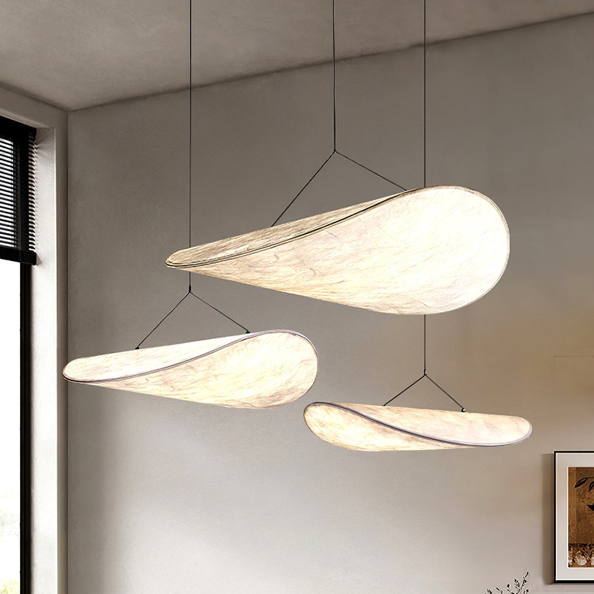 Fabric Pendant Light Hanging Ceiling Light Oval Shade