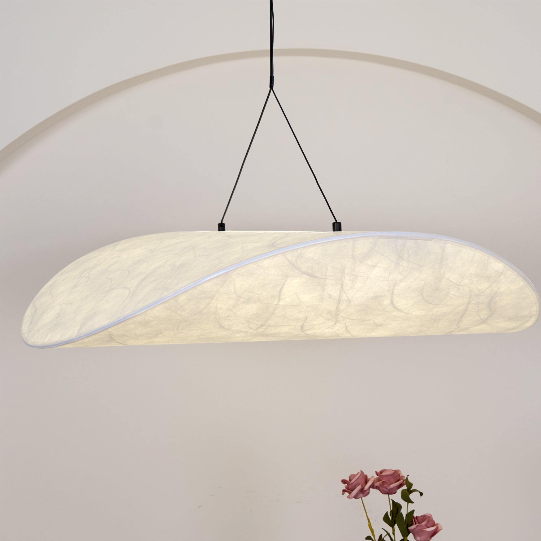 Fabric Pendant Light Hanging Ceiling Light Oval Shade