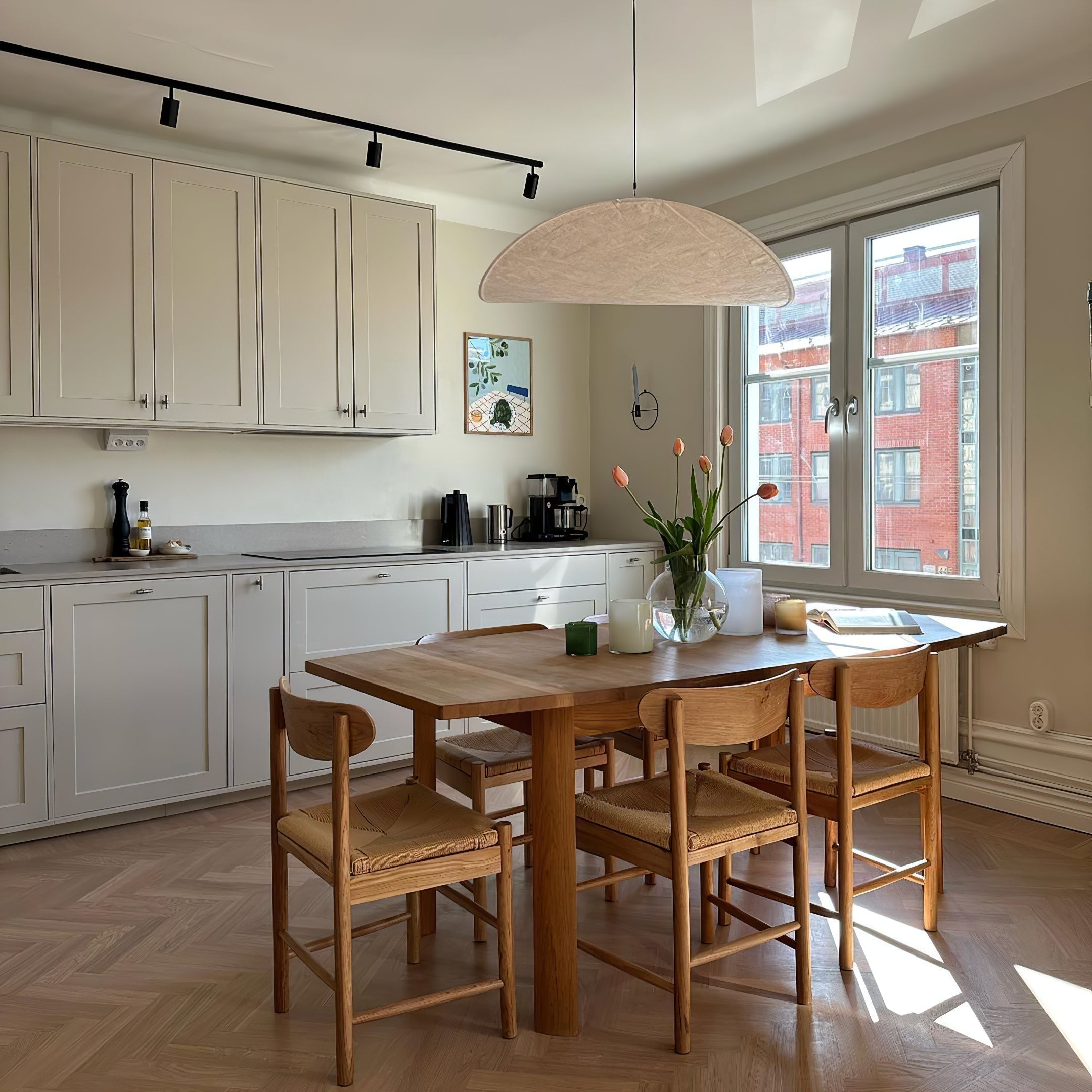 Fabric Pendant Light Hanging Ceiling Light Oval Shade