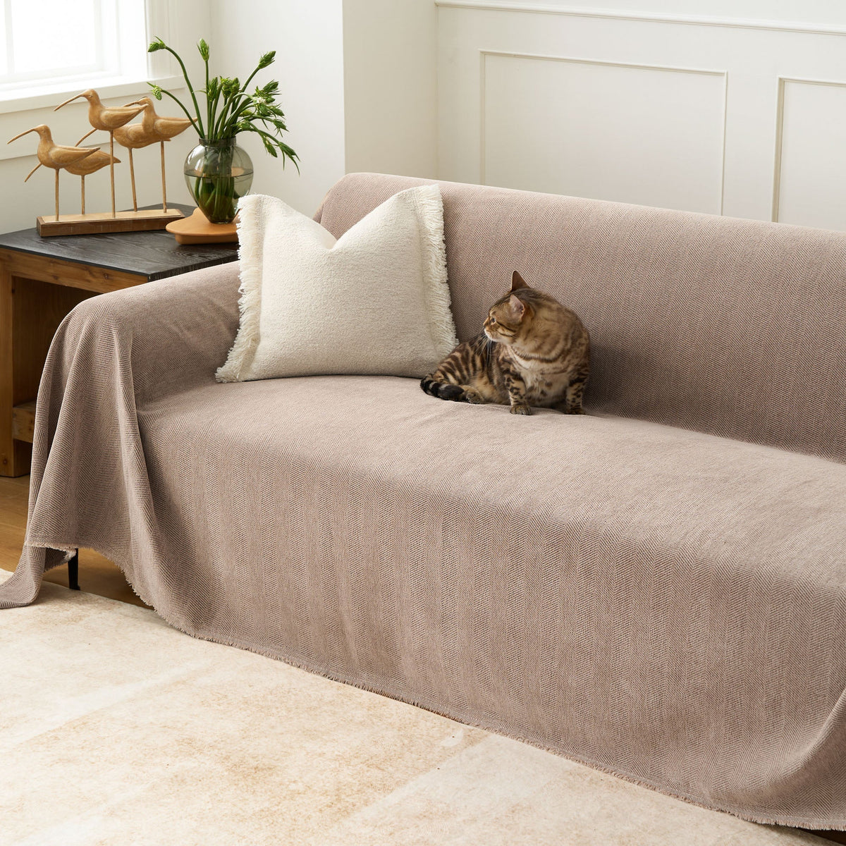 Herringbone Sofa Cover Pet Furniture Protector Couch Cover