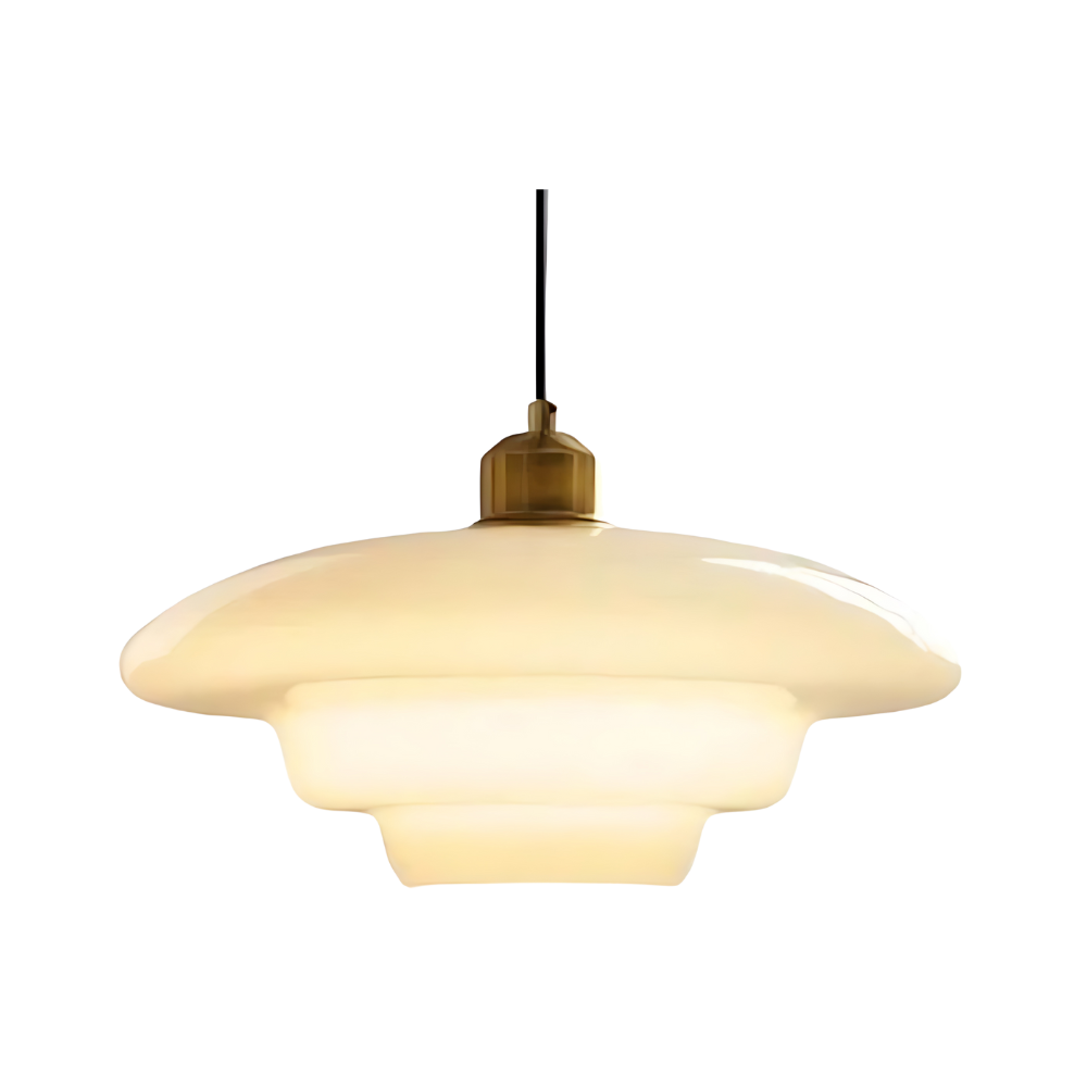 Pendant Light Brass Tiered Glass Art Deco Bedroom Dining Room Entryway