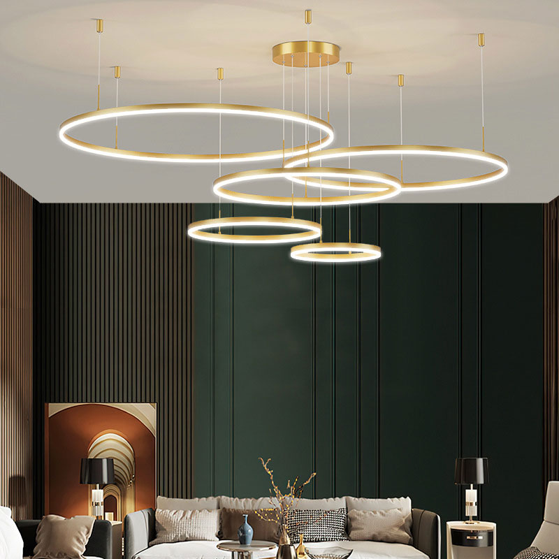 LED Ring Pendant Light with Adjustable Suspension Cables