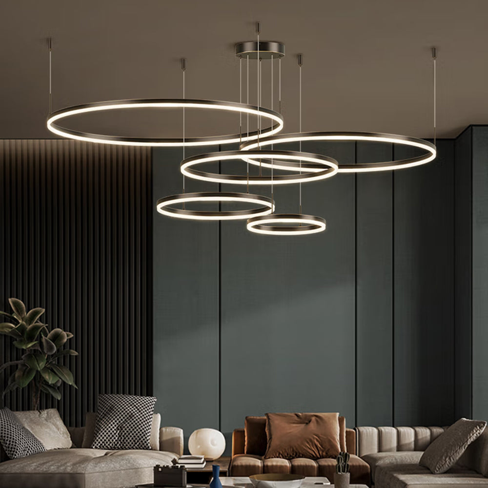 LED Ring Pendant Light with Adjustable Suspension Cables