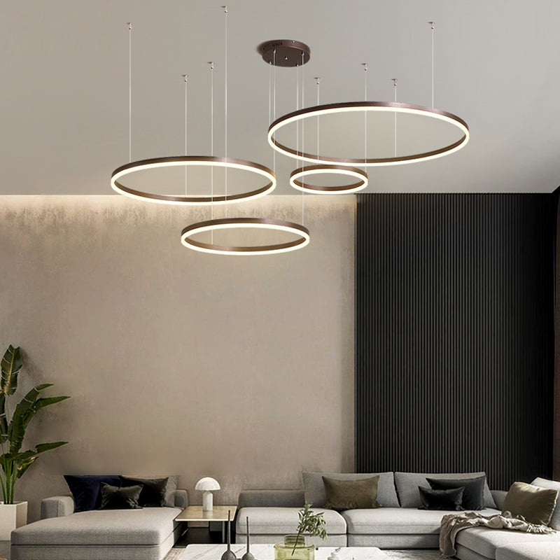 LED Ring Pendant Light with Adjustable Suspension Cables