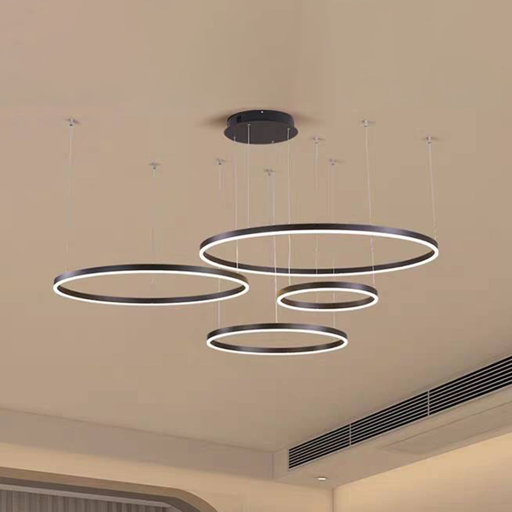 LED Ring Pendant Light with Adjustable Suspension Cables