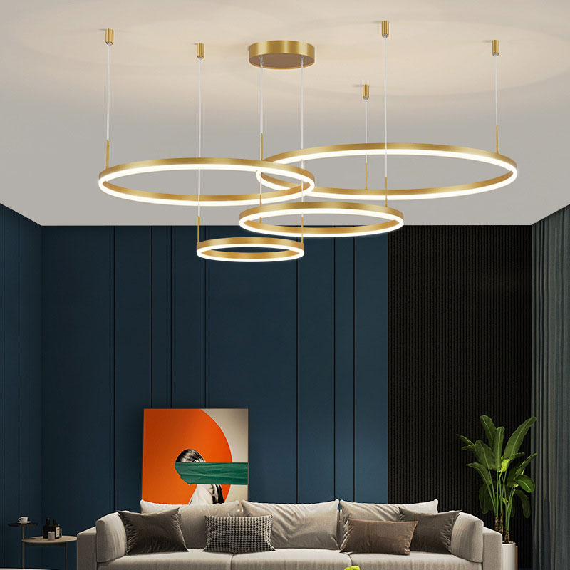 LED Ring Pendant Light with Adjustable Suspension Cables
