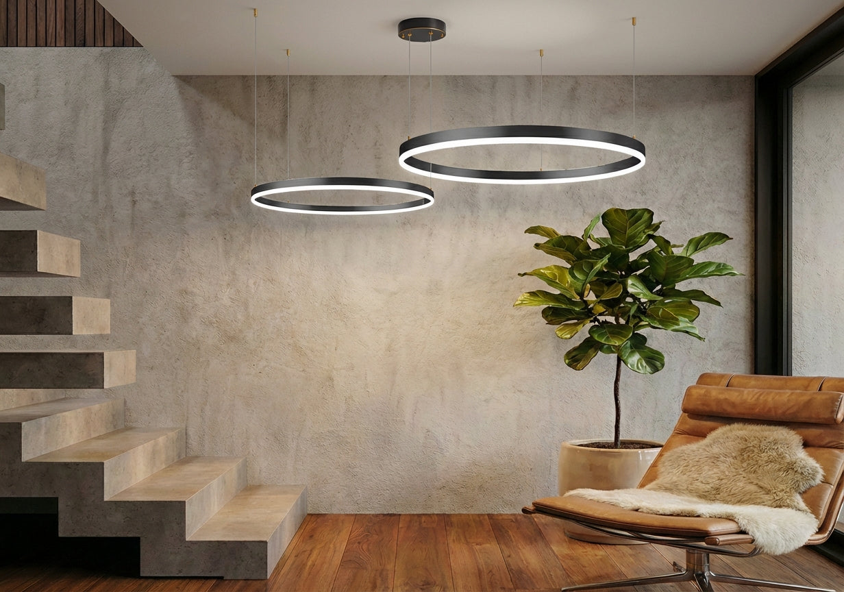 LED Ring Pendant Light with Adjustable Suspension Cables