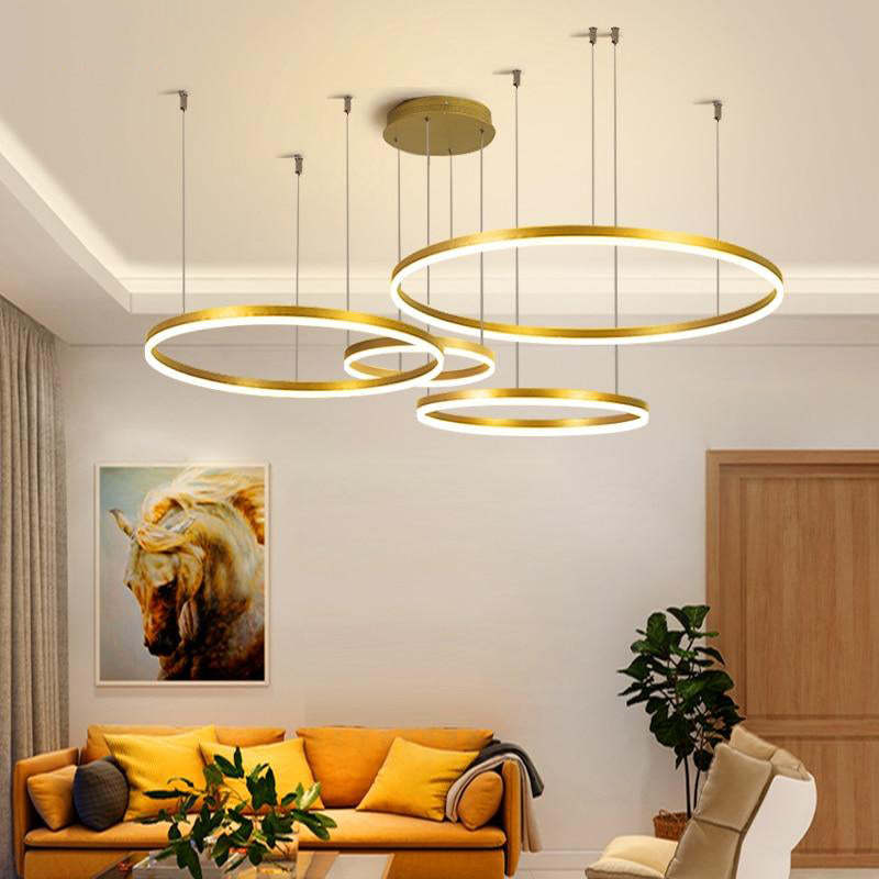 LED Ring Pendant Light with Adjustable Suspension Cables