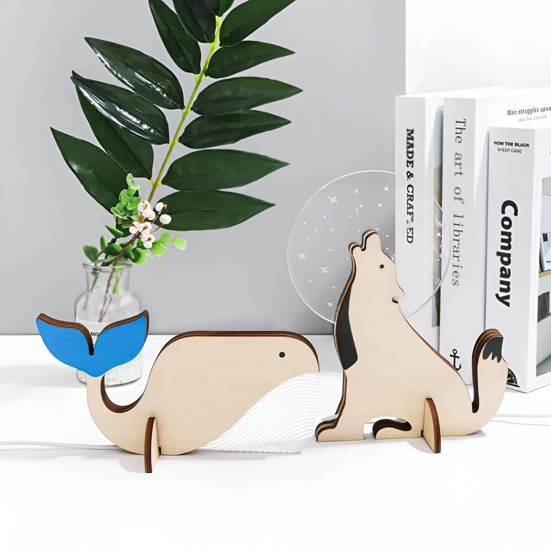 LED Table Lamp with Wooden Toucan Design