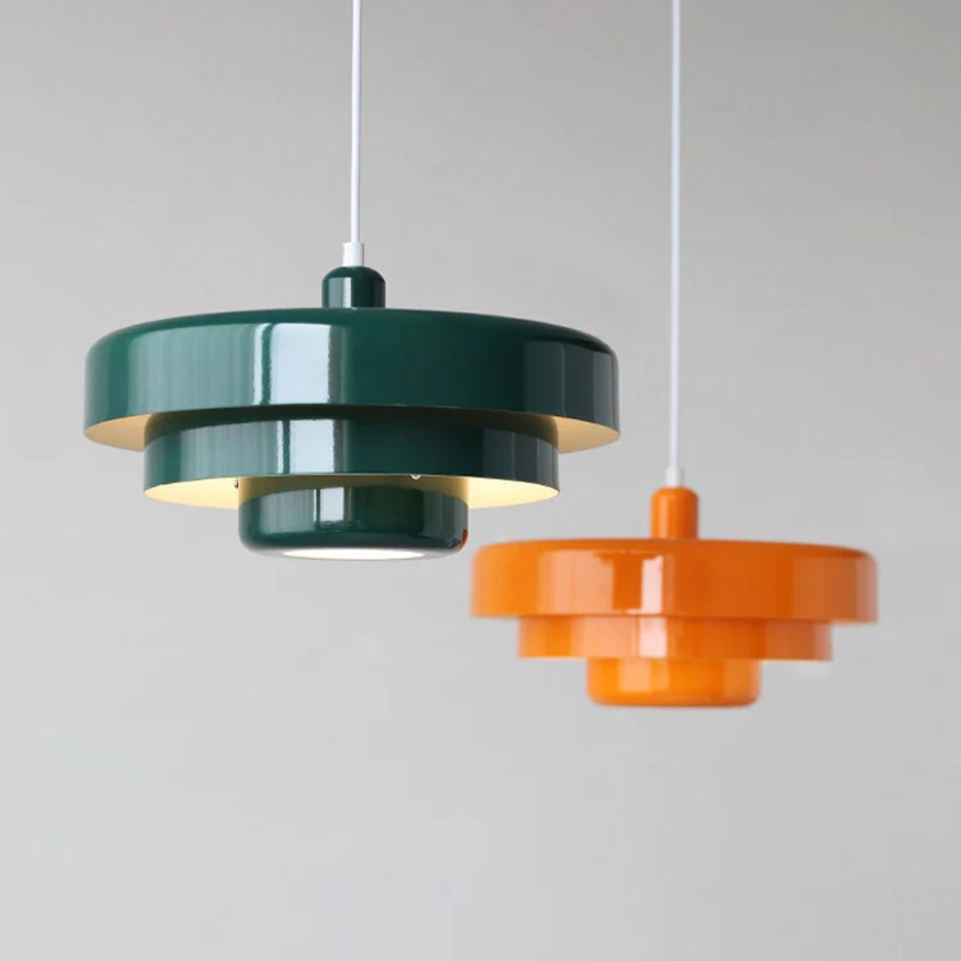 Layered Metal Hanging Pendant Light
