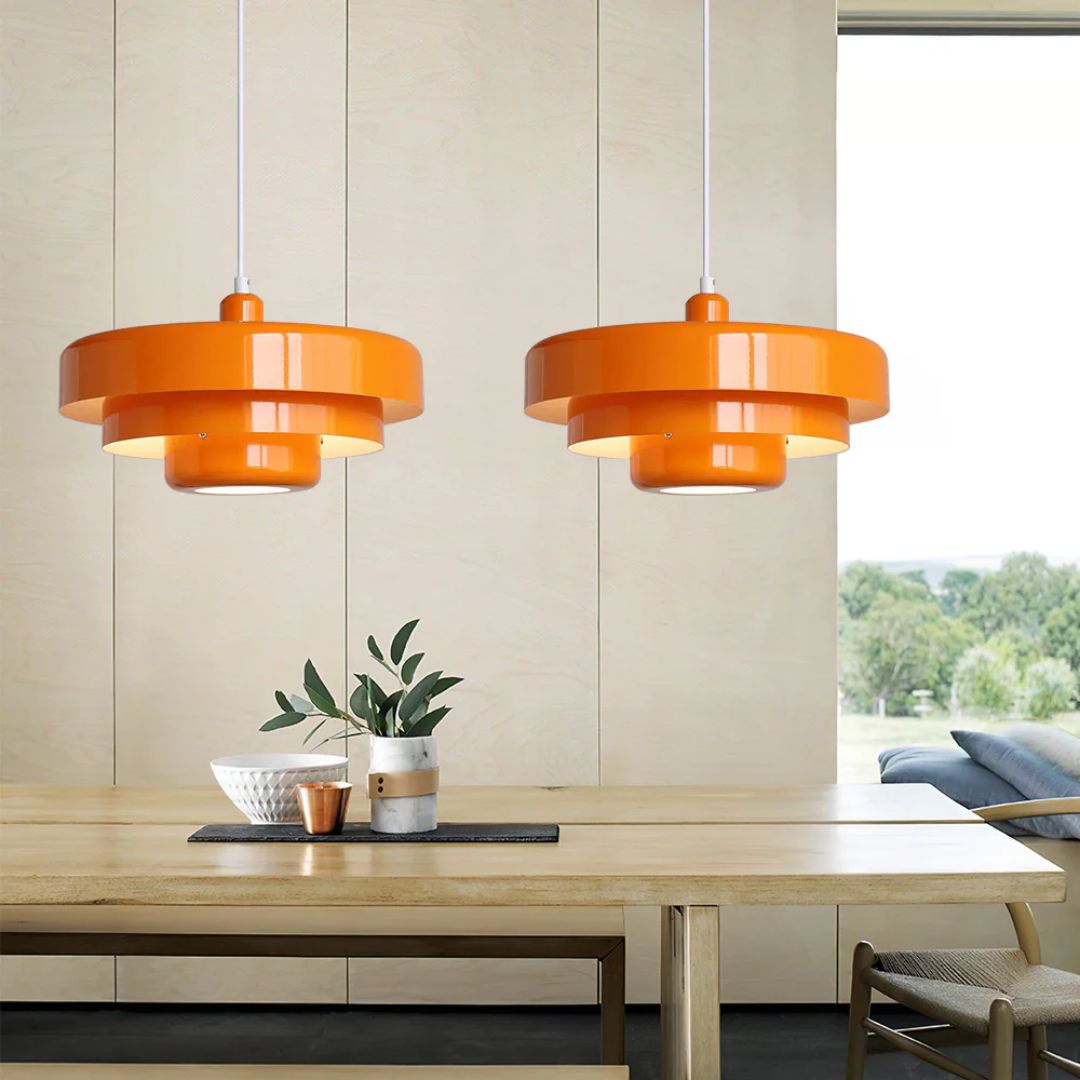 Layered Metal Hanging Pendant Light