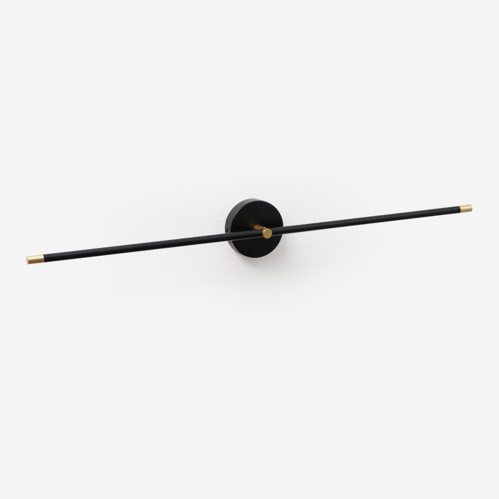 Linear Bar Metal Wall Light with Brass Ends