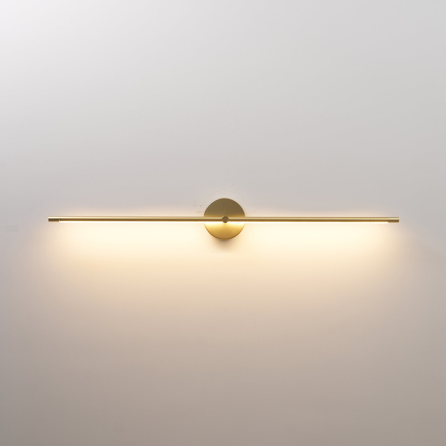 Linear Bar Metal Wall Light with Brass Ends