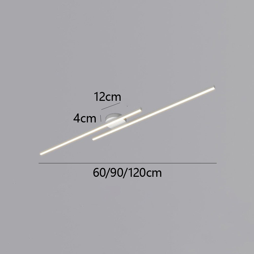 Linear LED Flush Mount Double Bar Ceiling Light