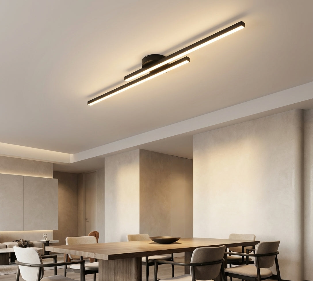 Linear LED Flush Mount Double Bar Ceiling Light