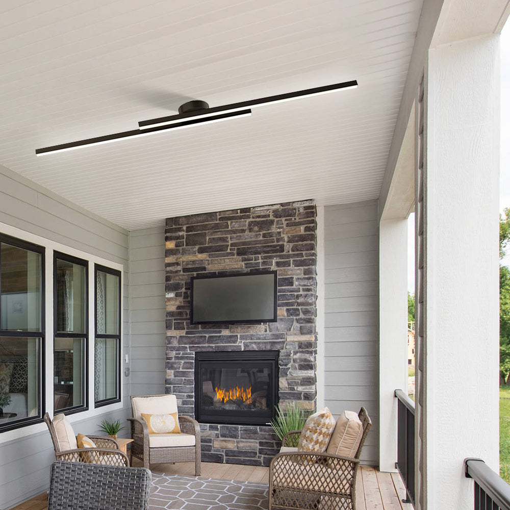 Linear LED Flush Mount Double Bar Ceiling Light