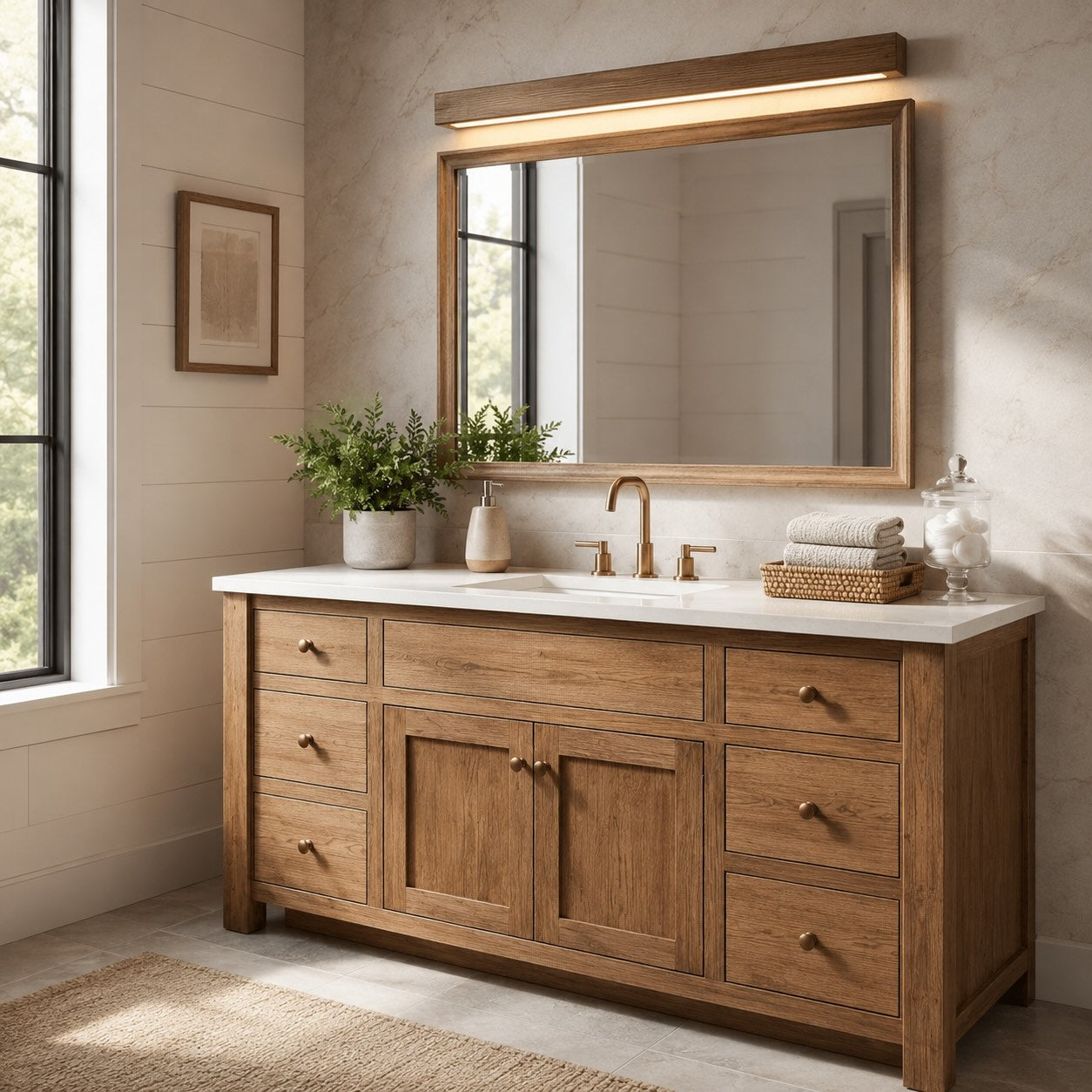 Linear Wood Wall Light with Integrated LED