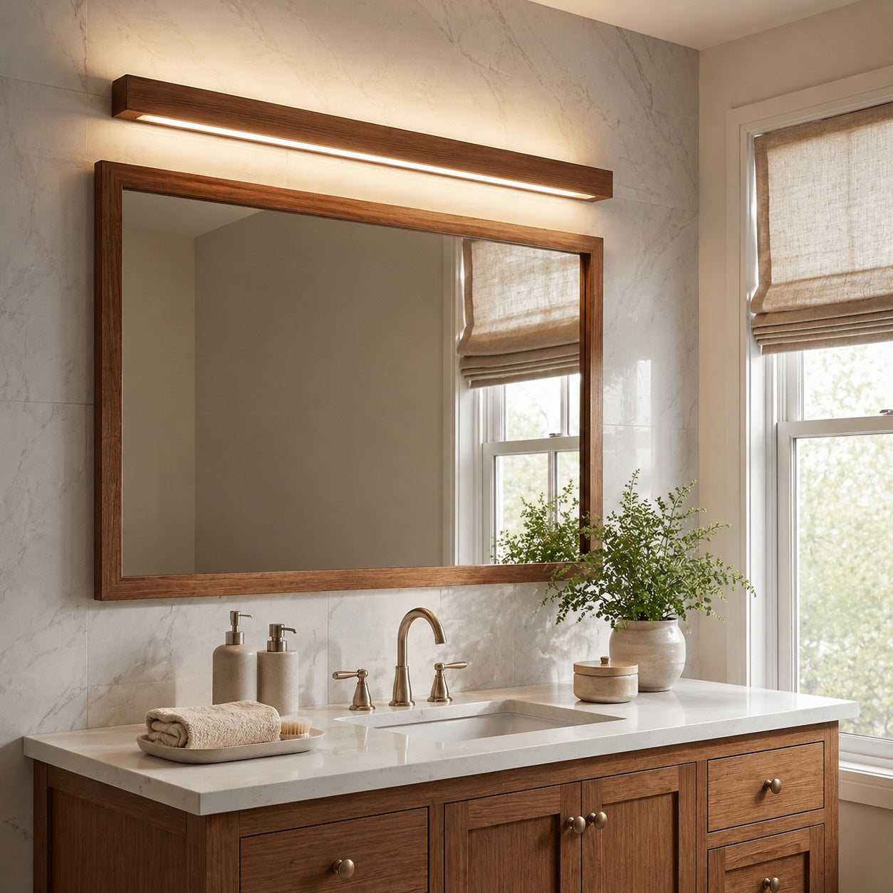 Linear Wood Wall Light with Integrated LED