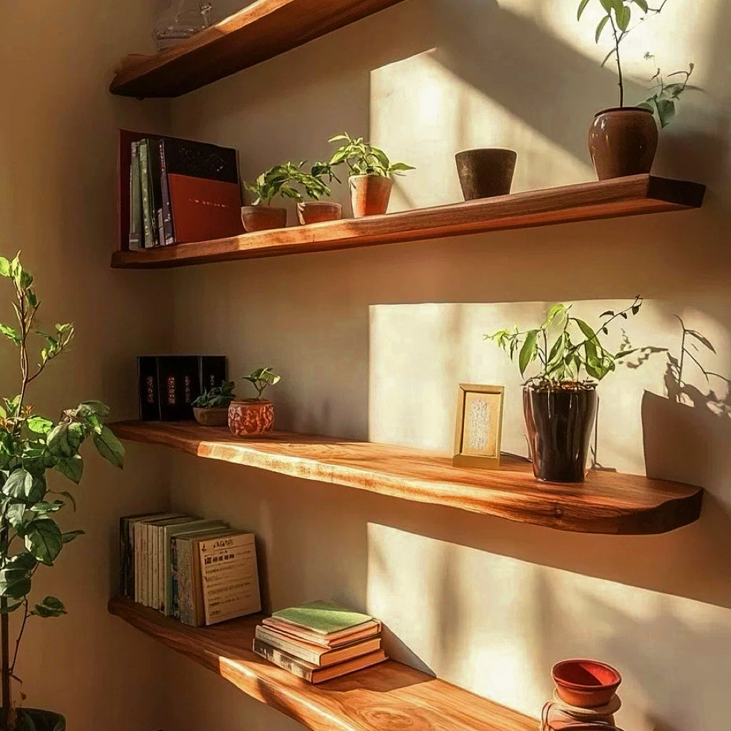 Live Edge Wood Shelves Wall Mounted