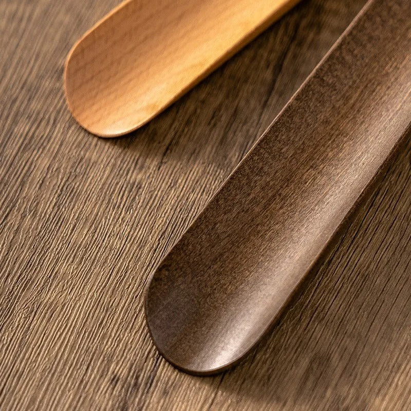 Magnetic Long Handle Wooden Shoehorn with Holder