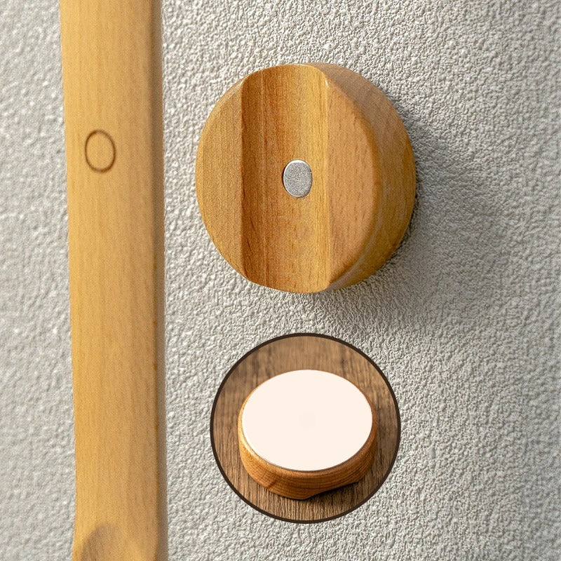 Magnetic Long Handle Wooden Shoehorn with Holder