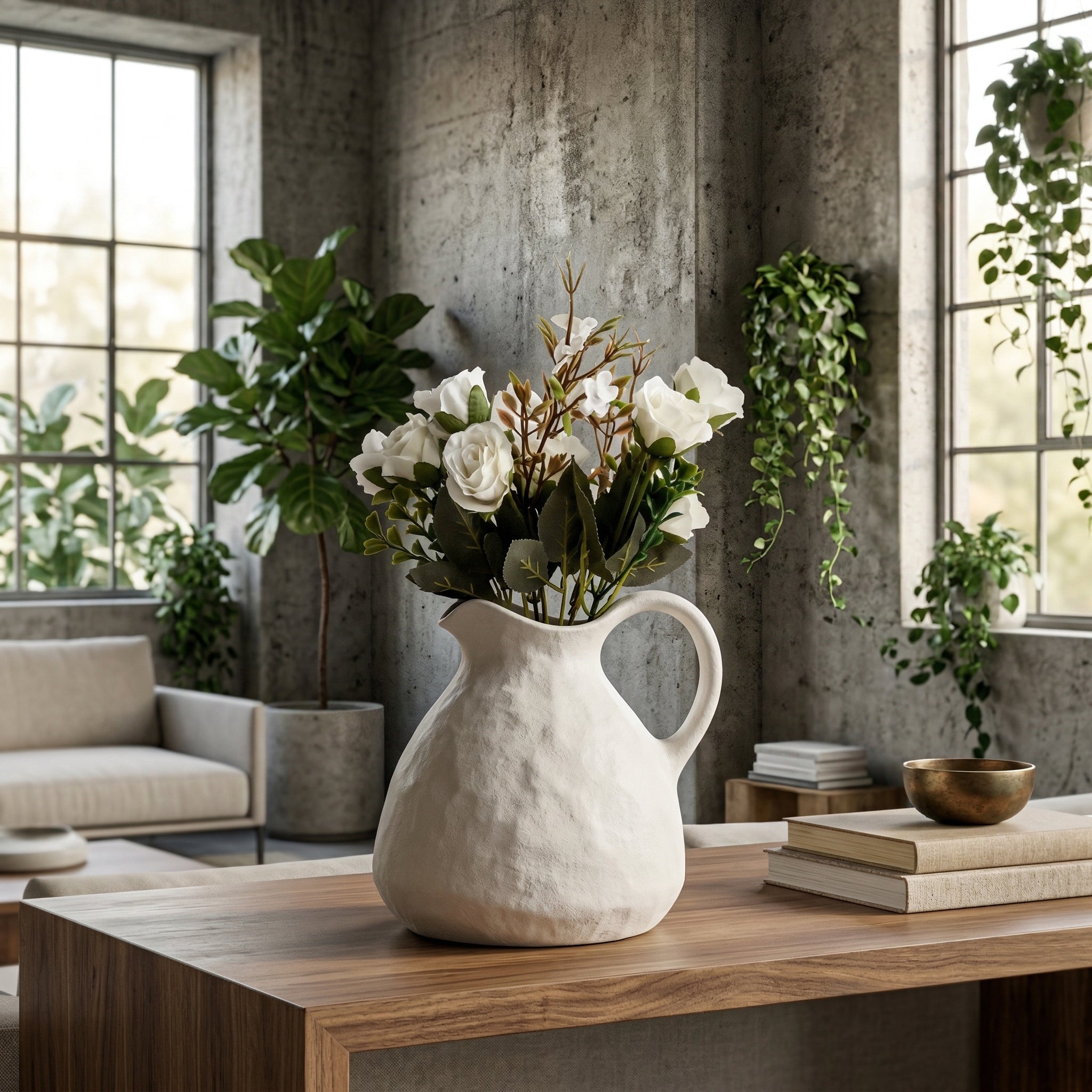 Matte Ceramic Pitcher Vase