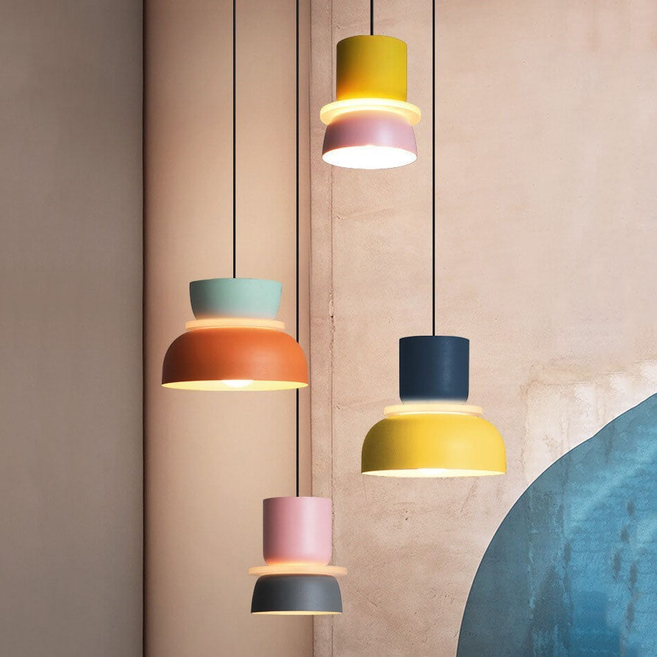 Metal Pendant Light with Layered Shade
