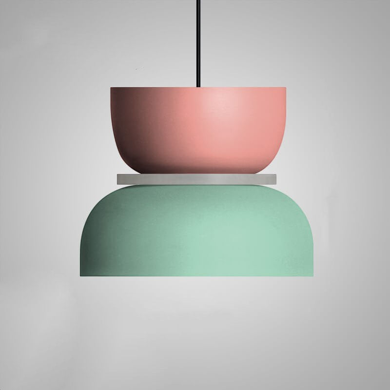 Metal Pendant Light with Layered Shade
