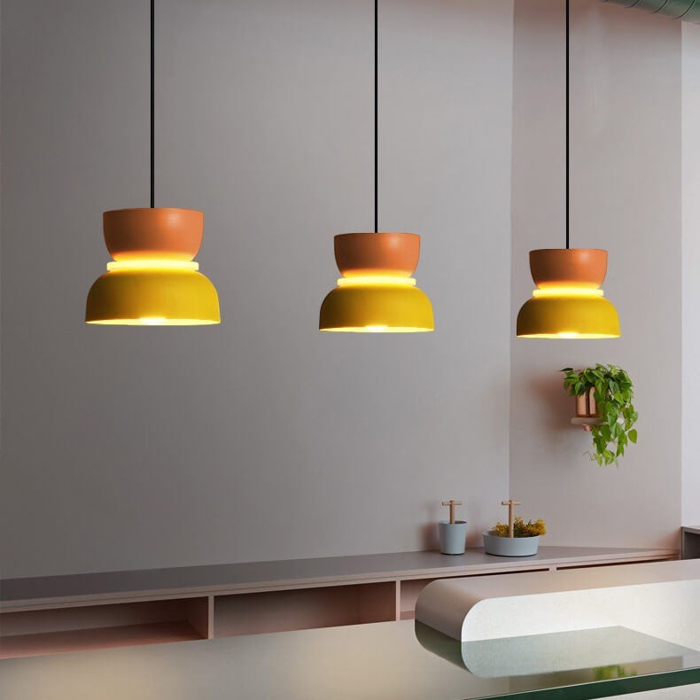 Metal Pendant Light with Layered Shade