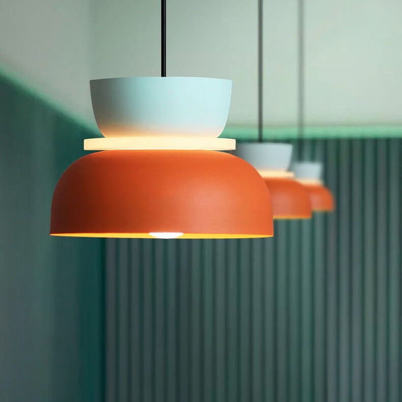 Metal Pendant Light with Layered Shade