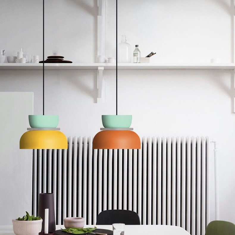 Metal Pendant Light with Layered Shade