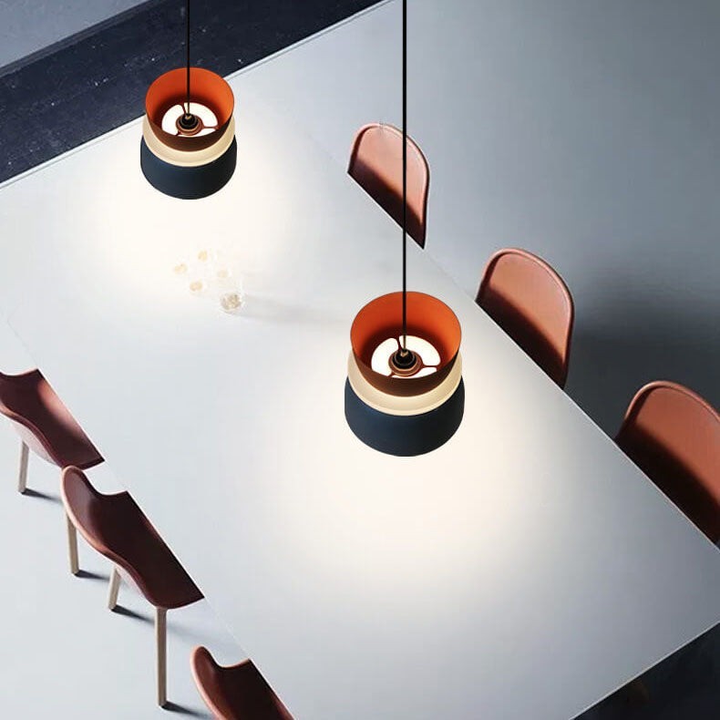 Metal Pendant Light with Layered Shade