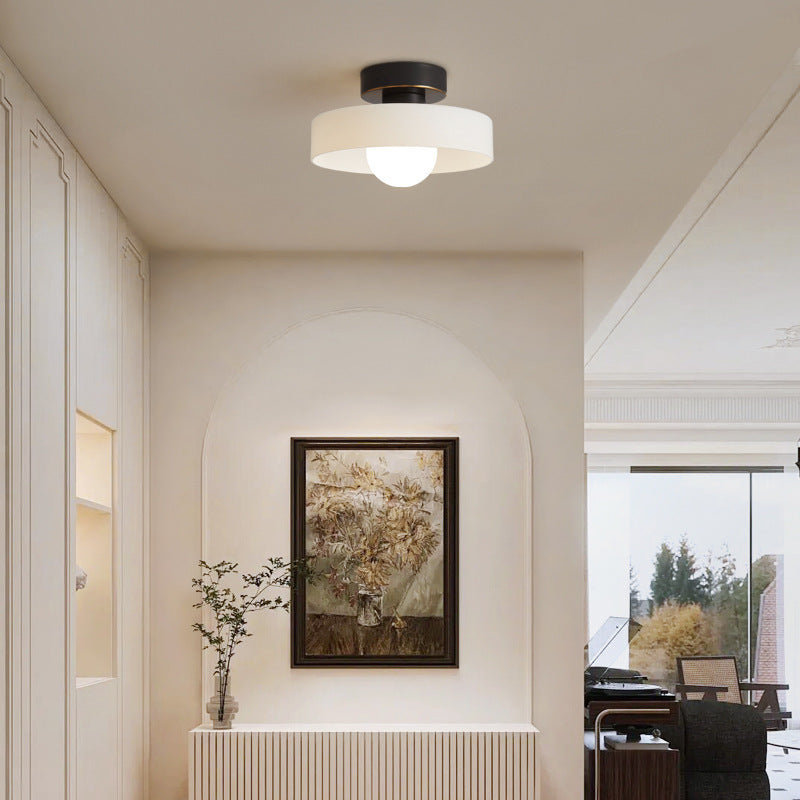 Brass and Glass Flush Mount Ceiling Light G9 Slim Profile