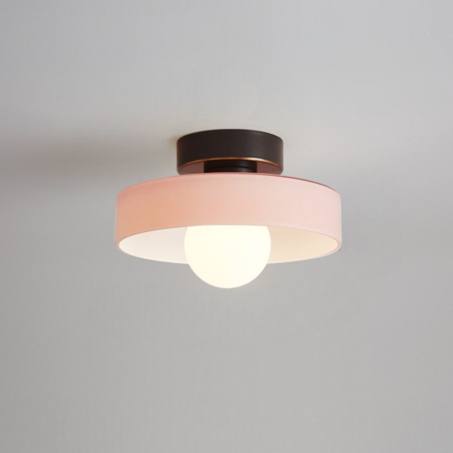 Brass and Glass Flush Mount Ceiling Light G9 Slim Profile