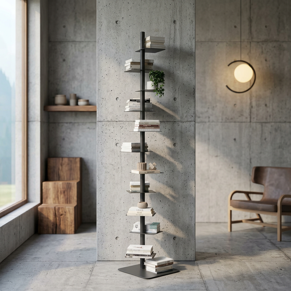 Multi-tier Floor Standing Vertical Book Tower Shelf
