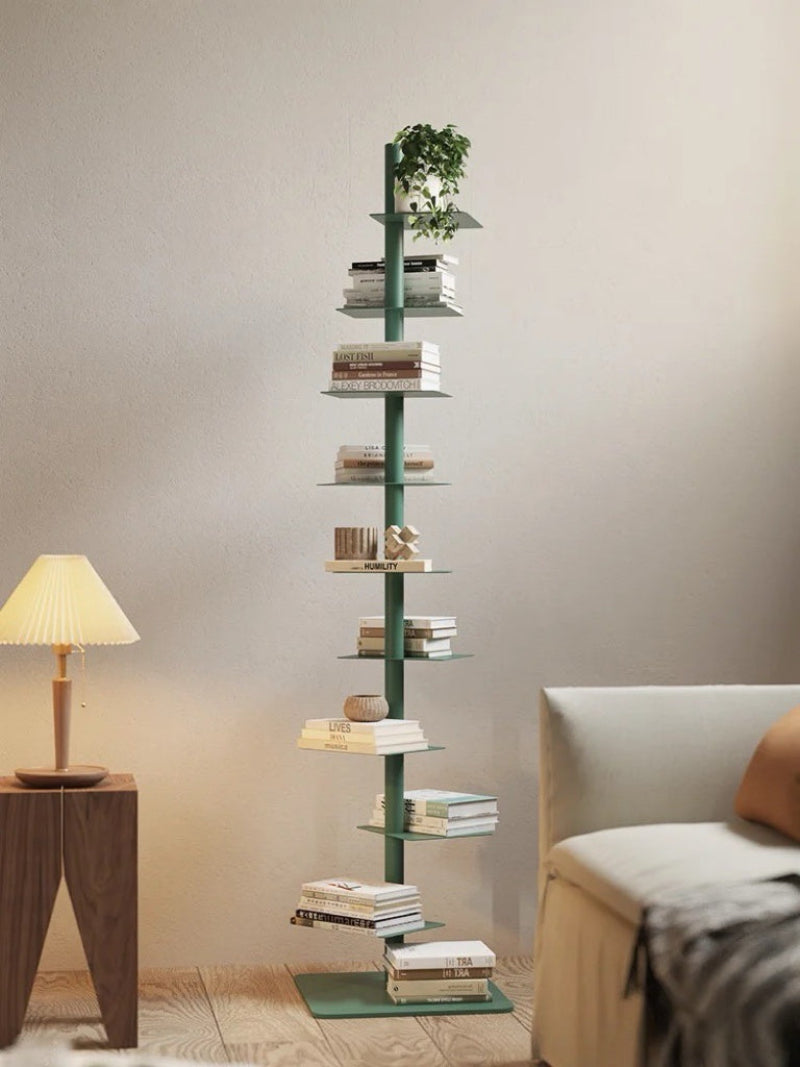 Multi-tier Floor Standing Vertical Book Tower Shelf