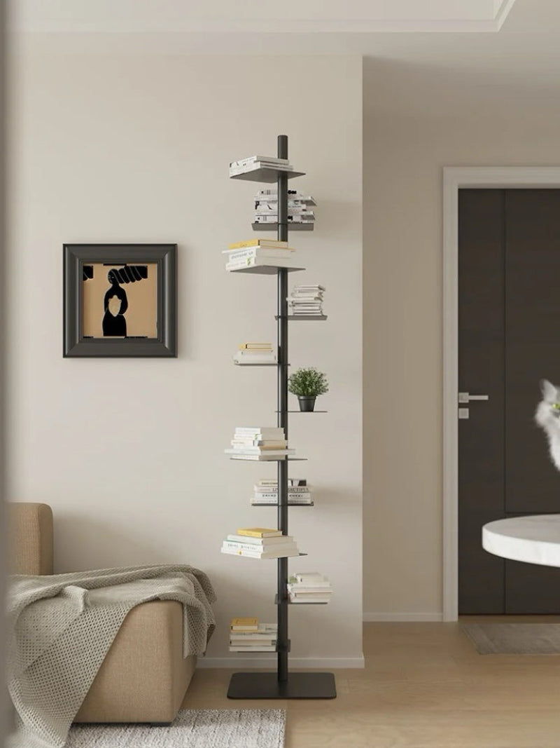 Multi-tier Floor Standing Vertical Book Tower Shelf