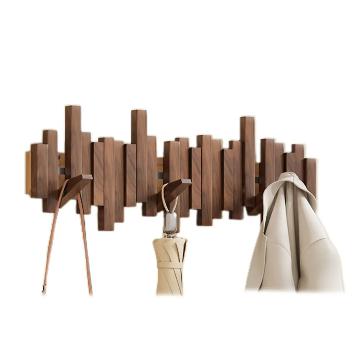 Wall Mounted Wooden Coat Rack Foldable Coat Hook Rack