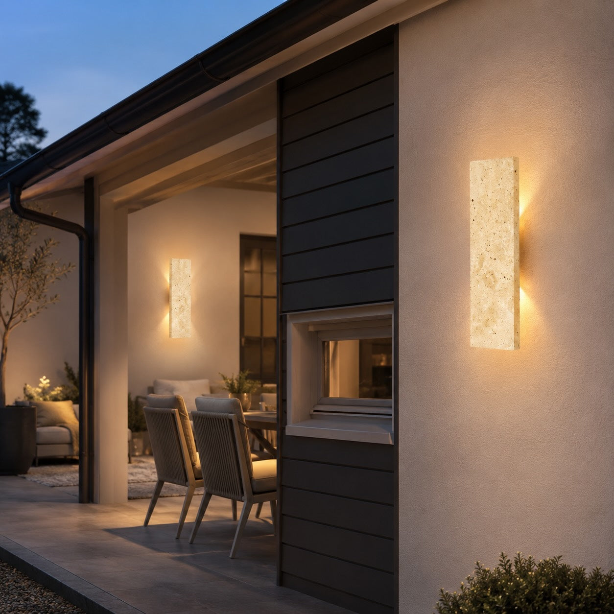 Natural Stone Wall Sconce with Integrated LED