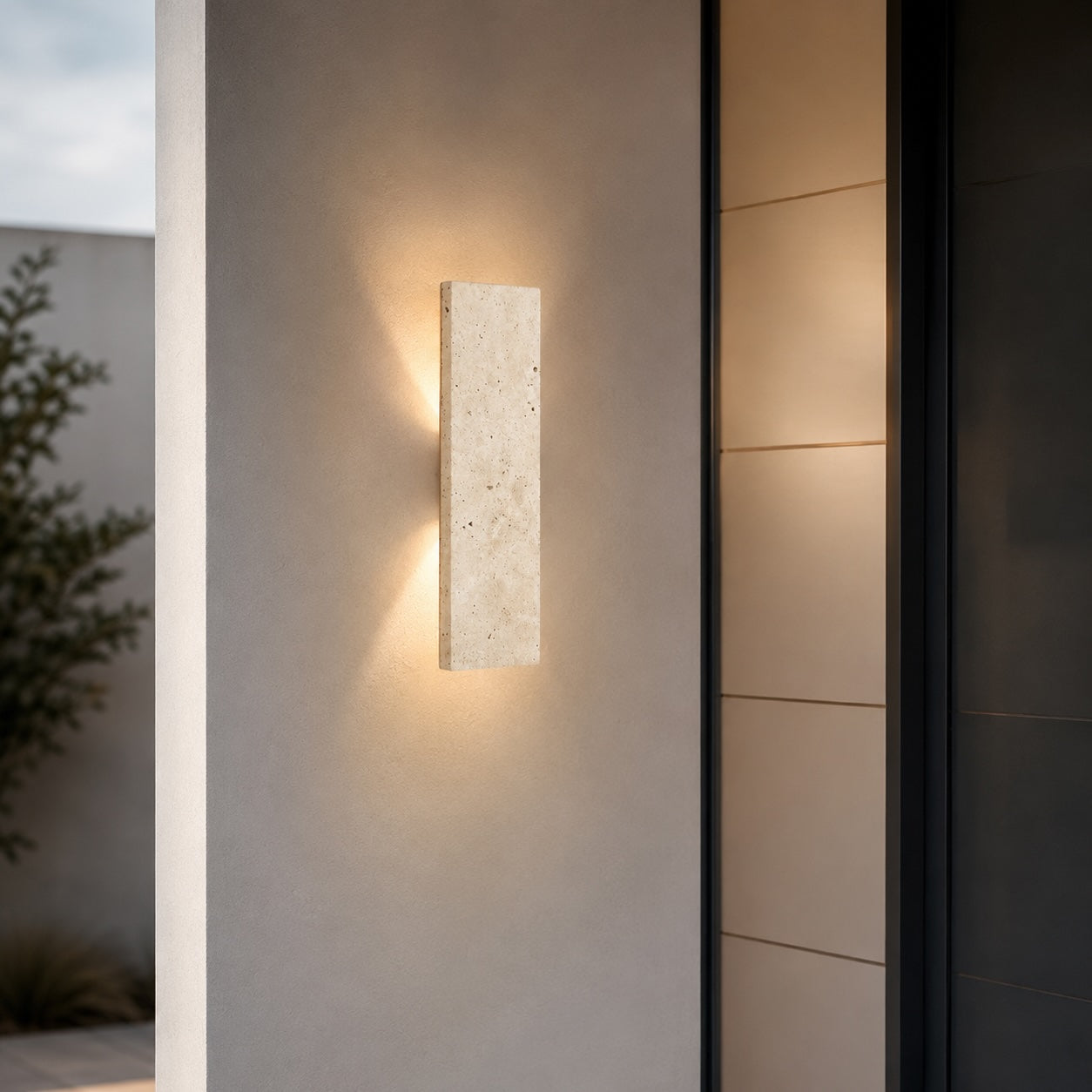 Natural Stone Wall Sconce with Integrated LED