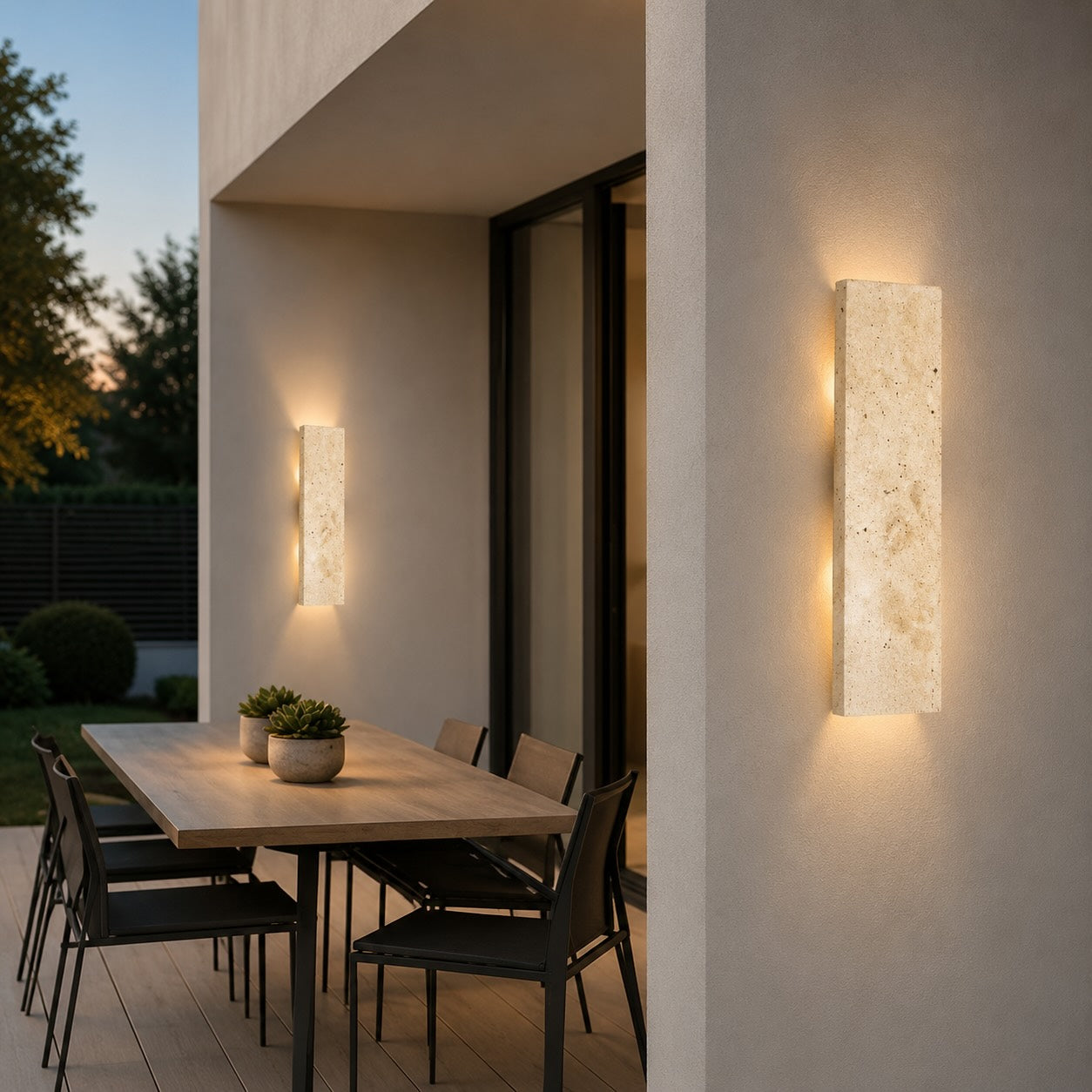 Natural Stone Wall Sconce with Integrated LED