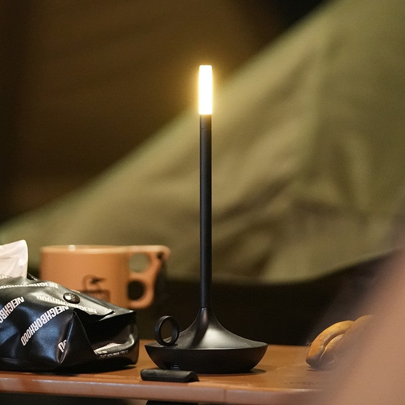 LED Candle Lamp Set of 2 Cordless Rechargeable Aluminium Candlestick Touch Dimmable Dining Table