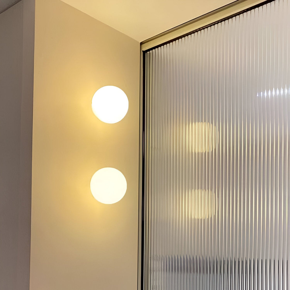 Wall Light Sconce Frosted Glass Globe Minimalist Bedroom Hallway Living Room