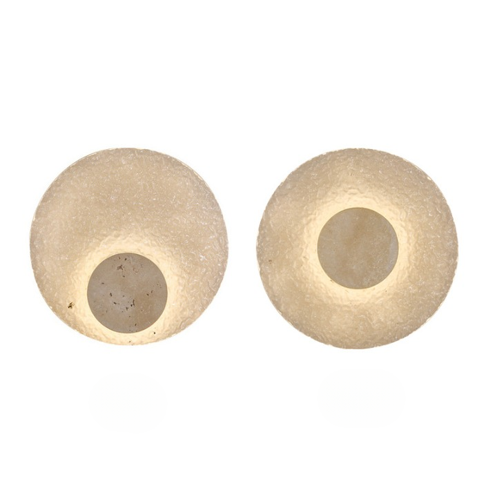 Wall Light Travertine Stone Acrylic Disc Minimalist Living Room Bedroom Hallway