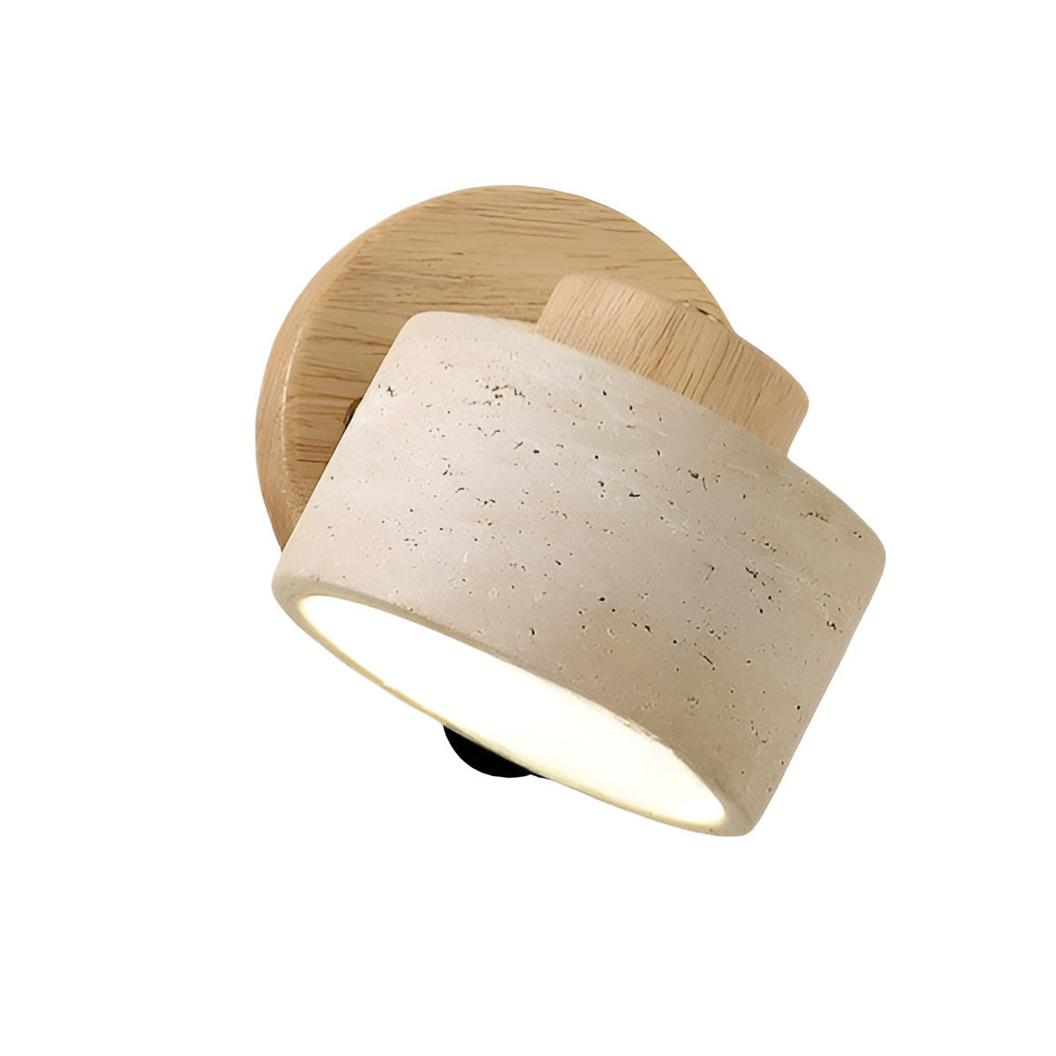 Wall Light Travertine Stone Wood Reading Study Bedside Bedroom Living Room